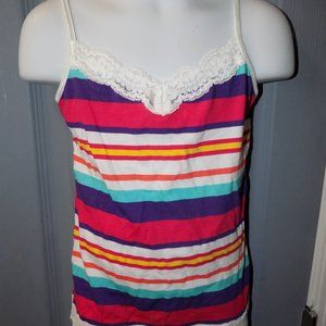 P.S. Aeropostale Striped With Lace Tank Top Size 5 Girls NEW